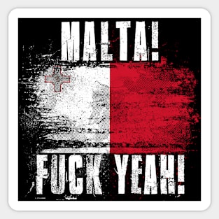 Malta Fuck Yeah! Wartorn Distressed Flag Sticker